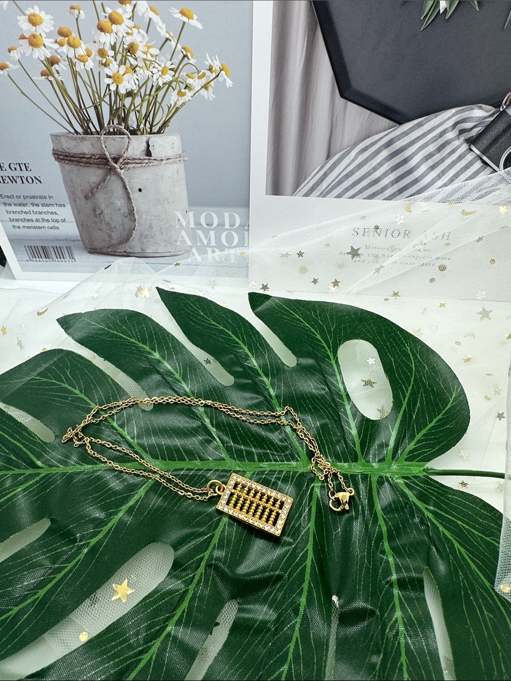 Gold Abacus Pendant Necklace - Women Jewelry